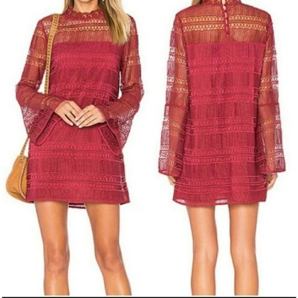 Tularosa Dresses & Skirts - Revolve Tularosa lace mini dress Matilda in dusted berry size small